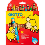 Crayons de couleur Giotto, l : 10,5 cm, épaisseur 13 mm, recharge 6 mm, différentes couleurs, 12 pièces 1 boîte