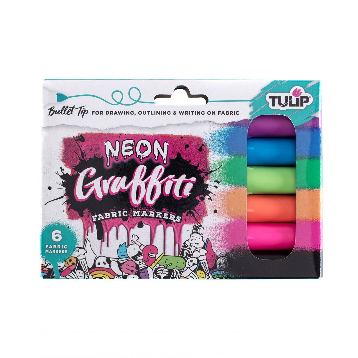 Tulip • marqueurs textiles graffiti néon 6 pcs.