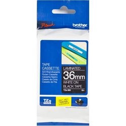 Ruban d'étiquettes brother tz365 36 x 8000 mm blanc sur noir