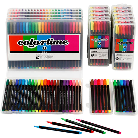 Creativ Company Colortime Fineliners diverses couleurs, 18 combinaisons