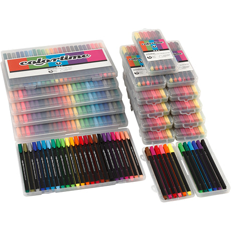 Creativ Company Colortime Fineliners diverses couleurs, 18 combinaisons