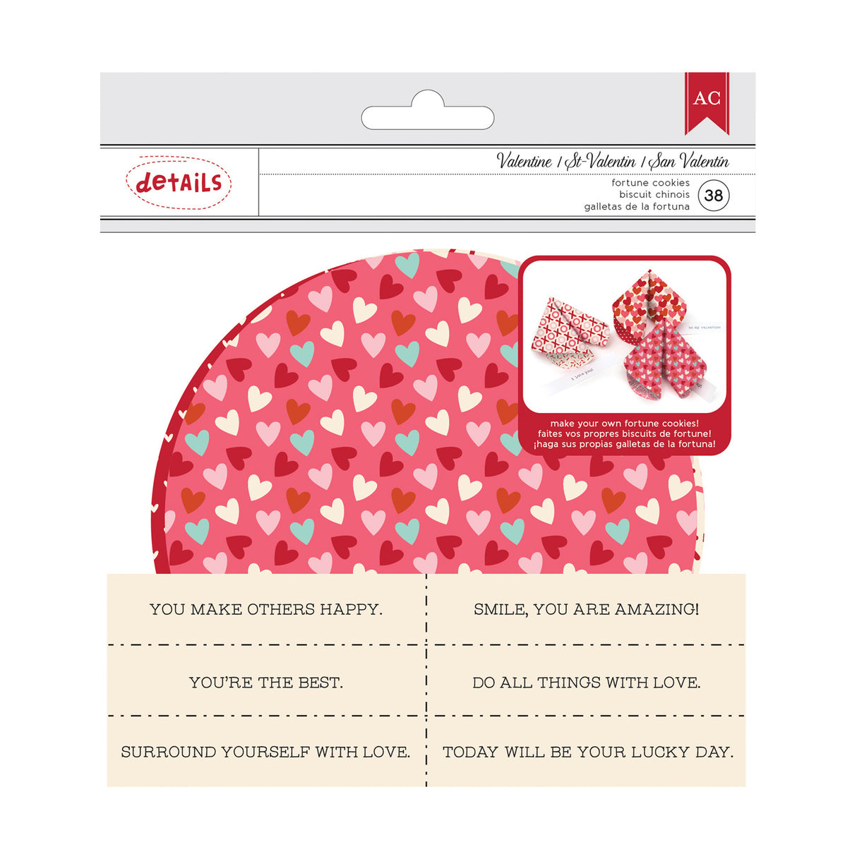 Artisanat américain • Kit de biscuits de fortune pour la Saint-Valentin x38