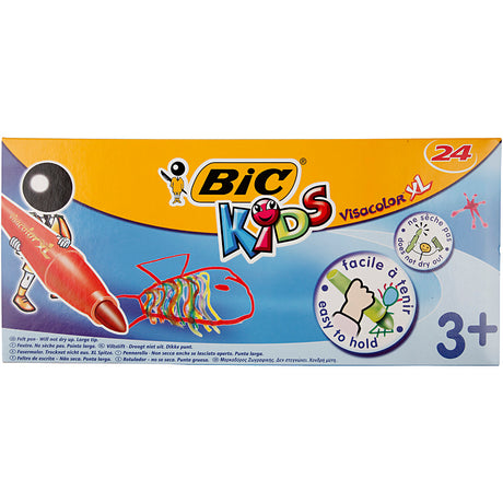 Marqueurs de couleur Bic Visa Color, largeur de trait 3 mm, différentes couleurs, 24 pièces 1 boîte