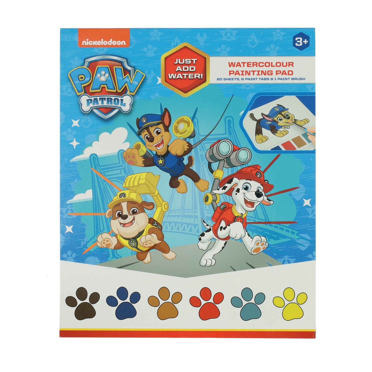 Coloriage Sambro Paw Patrol avec bloc d'aquarelle, 27 pcs.