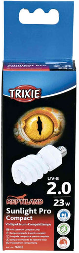 Lampe UVB Trixie - compacte 23 watts - 6x6x15,2 cm, éclairage UVB UVA pour reptiles et amphibiens
