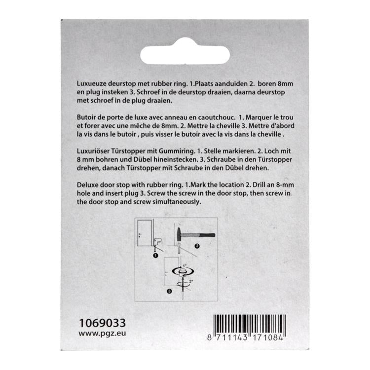 Mack 1069033 - deurstop cilindermodel zwart ø 28h28 mm 1 st pc | 6 stuks