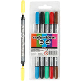 Marqueurs double face Creativ company - couleurs de base, 6 pcs.