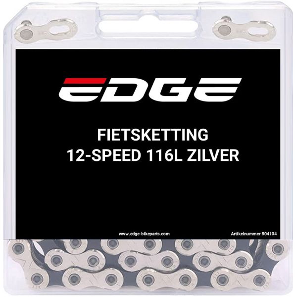 Chaîne de vélo Edge 12 vitesses chn-006 avec 116 maillons - argent