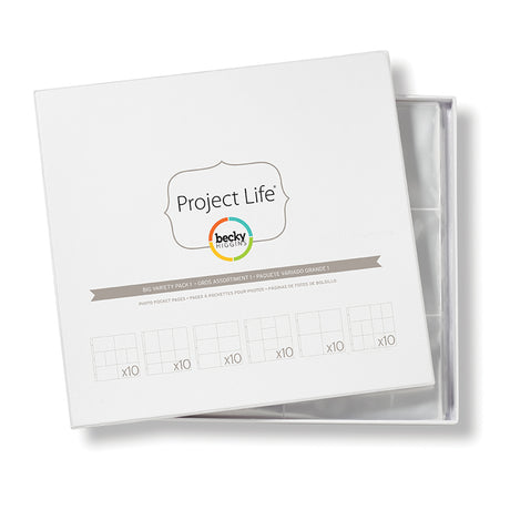 Vie du projet • Pack varié de pages de poche pour photos de Becky Higgins 30,5 x 30,5 cm