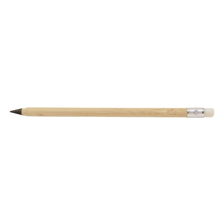 Crayon en bambou sans fin, rond avec gomme.