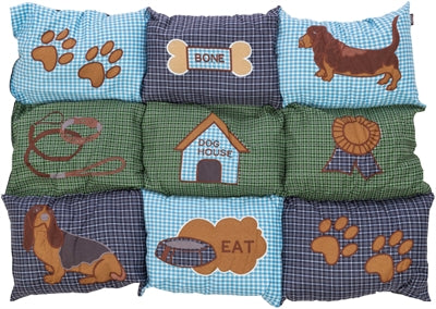 Coussin pour chien Trixie patchwork bleu vert