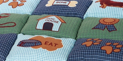 Coussin pour chien Trixie patchwork bleu vert