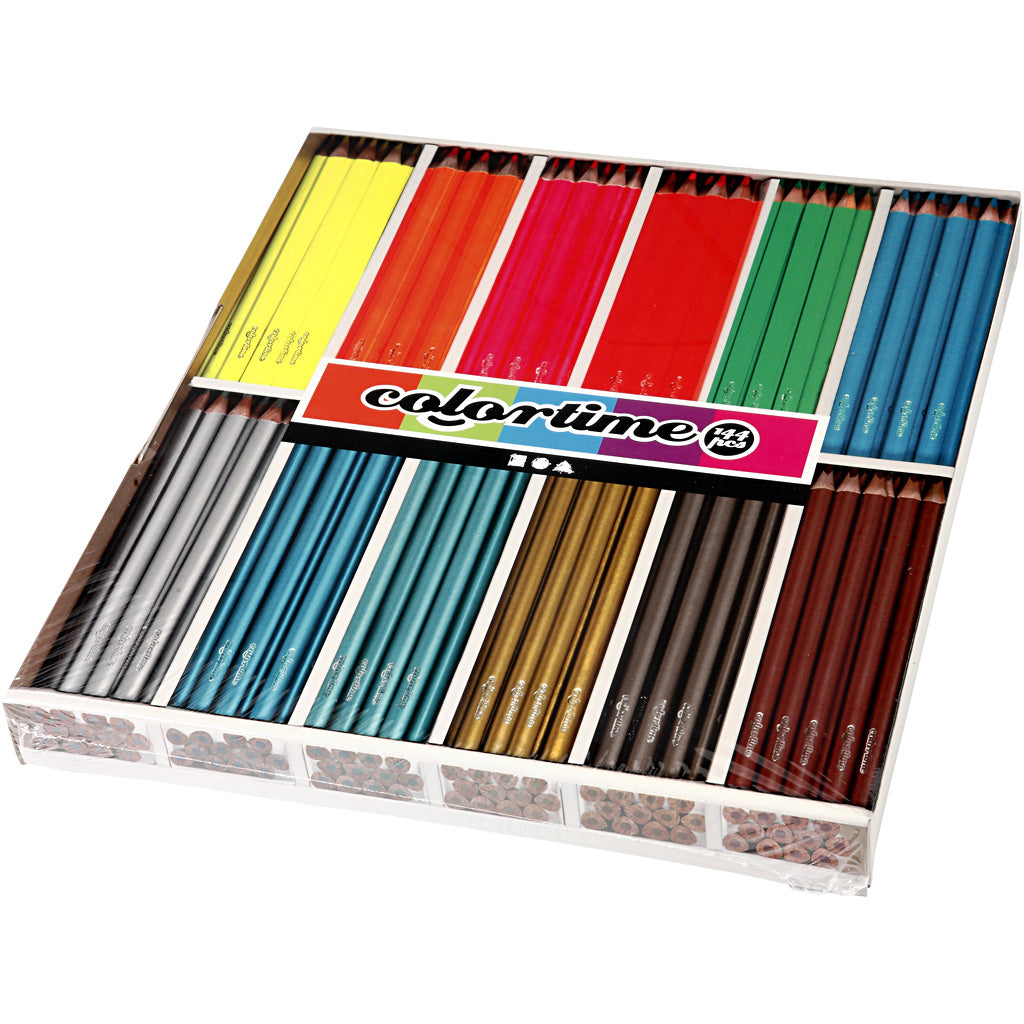 Crayons de couleur triangulaire - métallique et néon, 144e.