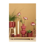 Idées 4 saisons photophore pouf cerise ø7xh3,4cm