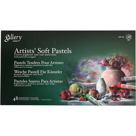 Set de pastels tendres Mungyo Gallery, l : 6,5 cm, épaisseur 10 mm, différentes couleurs, 48 pièces 1 boîte