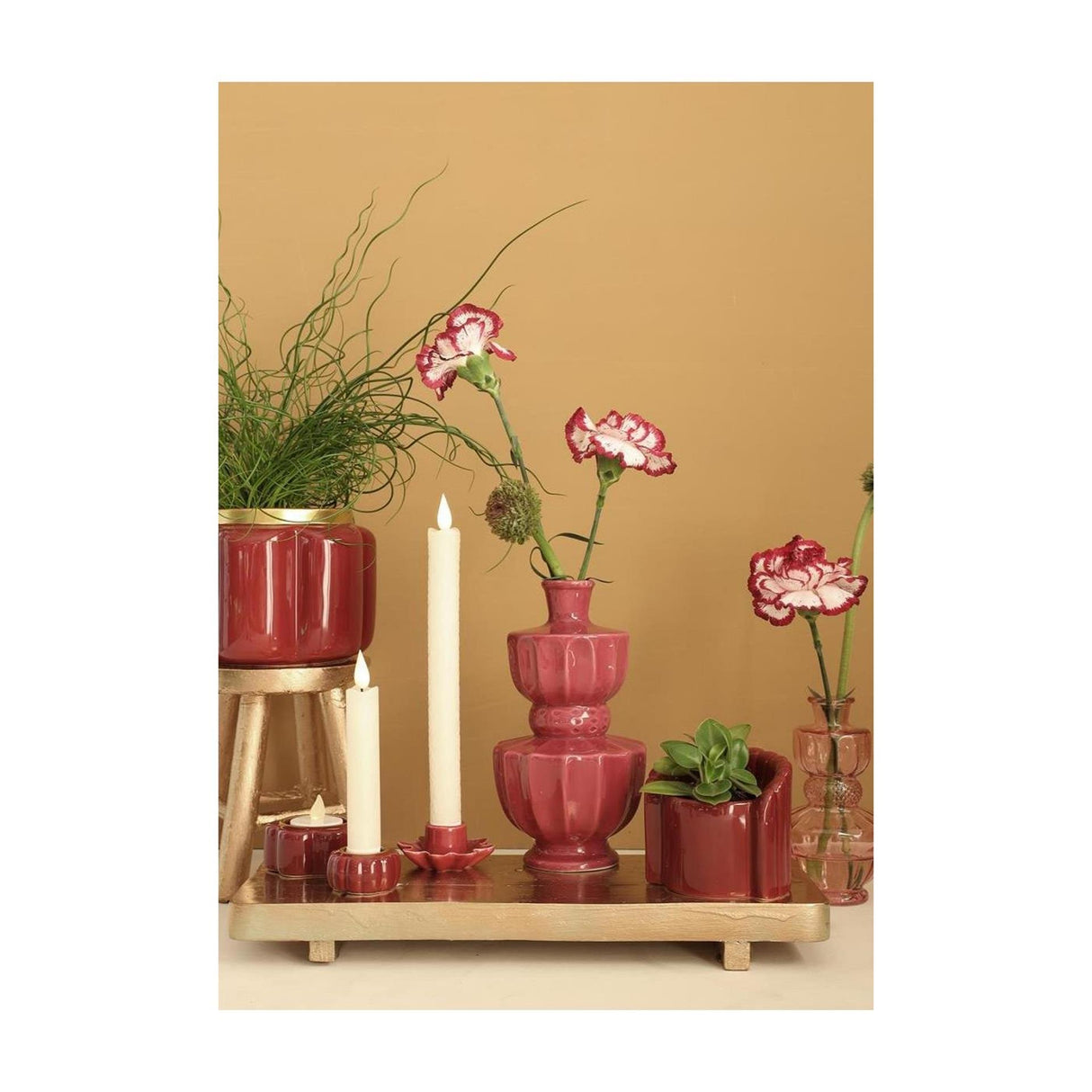 Idées 4 saisons vase cerise bellagio ø11xh20cm
