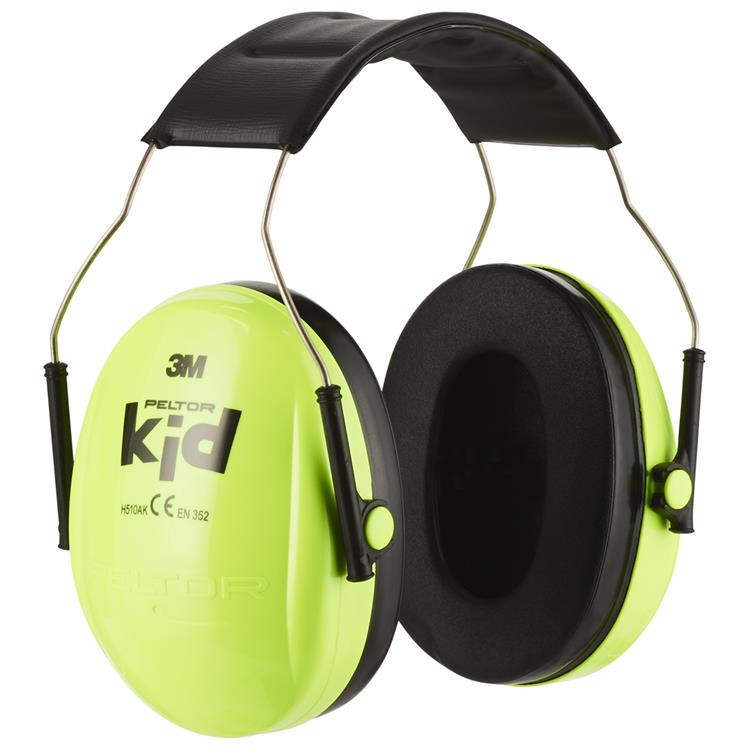 Cache-oreilles peltor 3m pour enfants vert fluo h510ak