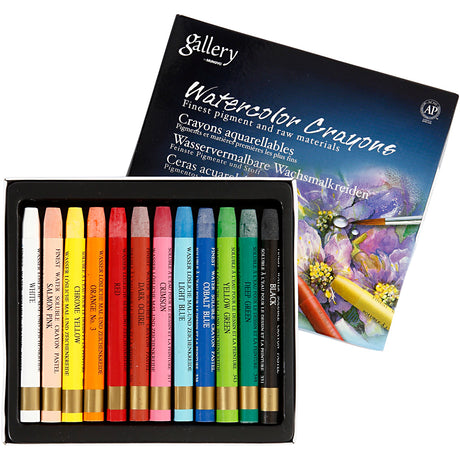 Crayons aquarelle Mungyo, l : 9,3 cm, différentes couleurs, 12 pièces, 1 boîte