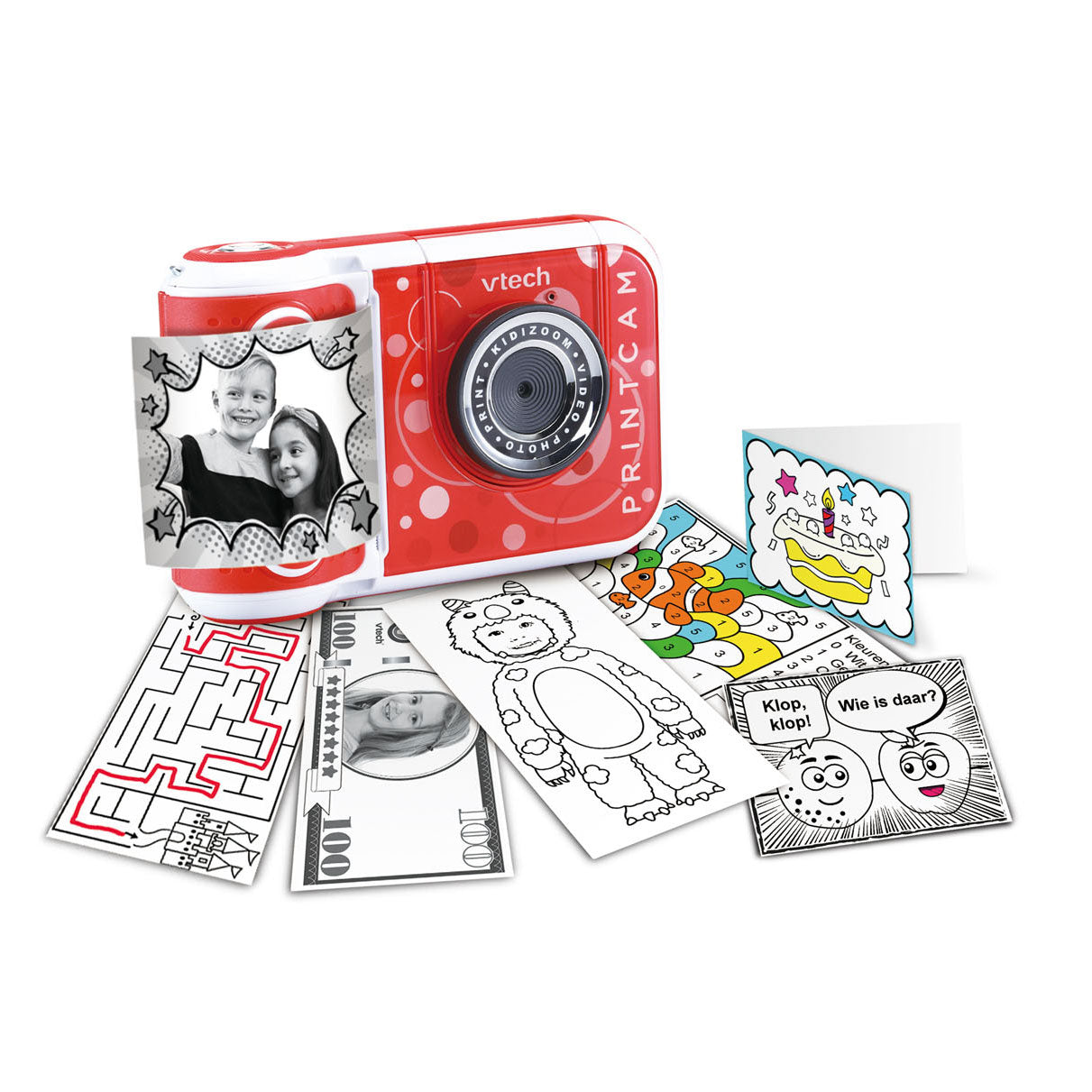 VTech otroška kamera KidIzoom Printcam Junior Red White 4-deli