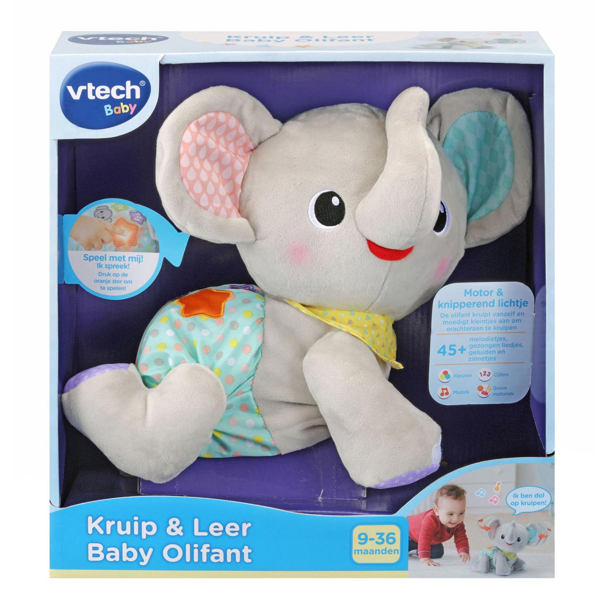 Vtech Crawl de cuero elefante