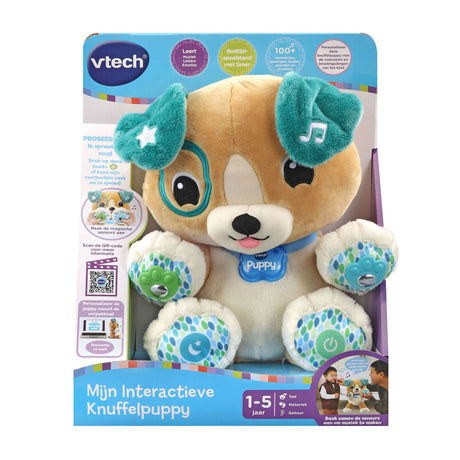 Vtech hug my interactive puppy plush brown turquoise