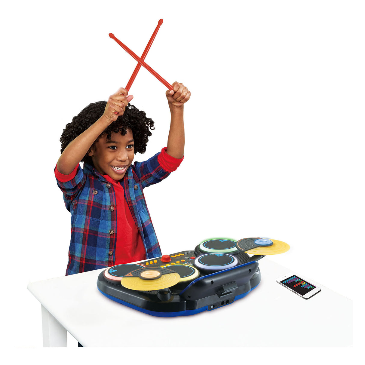 Vtech kidi DJ drums - jouets interactifs - stimule la créativité - y compris fonction d'enregistrement Bluetooth - jouets à partir de 6 ans