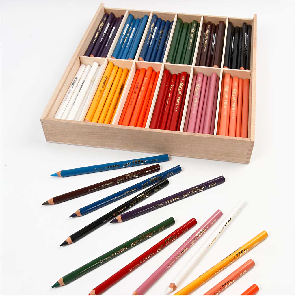 Crayons de couleur Lyra super ferby 1, L : 18 cm, mine 6,25 mm, couleurs assorties, 12x12 pièce 1 boîte