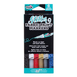 Tulipe • marqueurs textiles pailletés opaques 6 pcs.