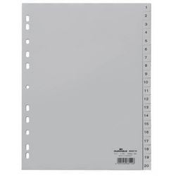 Onglets numériques durables 6522 20 onglets 11 trous gris