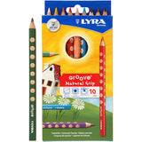 Crayons de couleur Lyra groove, l : 18 cm, recharge 4,25 mm, couleurs assorties, 10 pièces 1 boîte