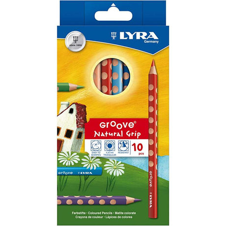 Crayons de couleur Lyra groove, l : 18 cm, recharge 4,25 mm, couleurs assorties, 10 pièces 1 boîte