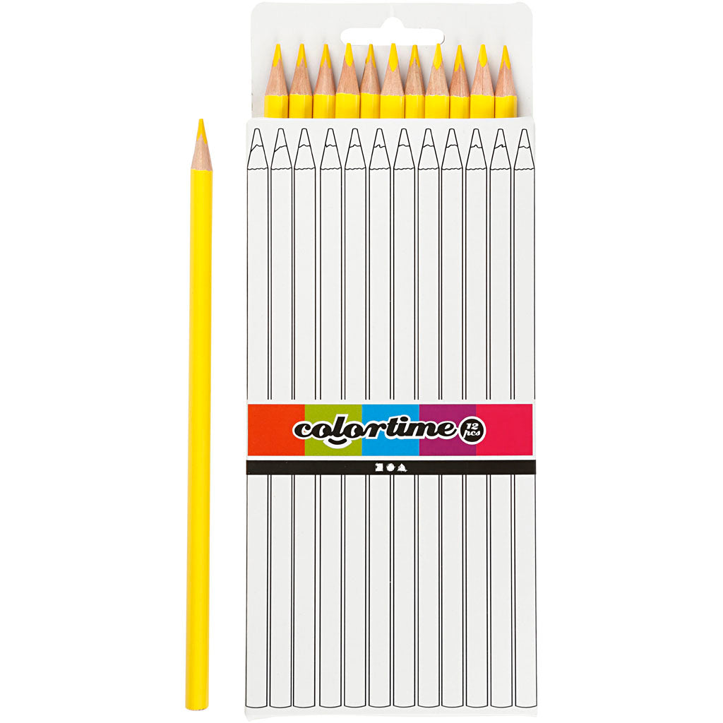 Crayons de couleur triangulaires Creativ company - jaune, 12 pcs.