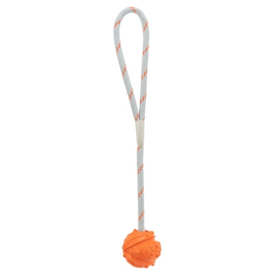 Trixie balle sur corde caoutchouc naturel flottant orange