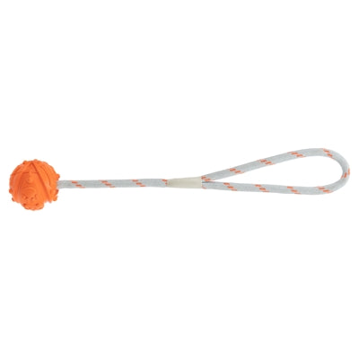 Trixie balle sur corde caoutchouc naturel flottant orange