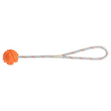 Trixie balle sur corde caoutchouc naturel flottant orange