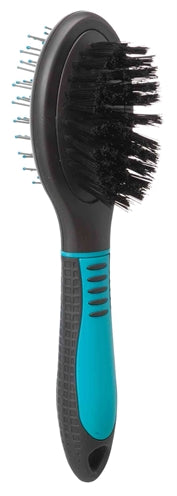Trixie brosse double face couvrante sous-poil plastique noir bleu