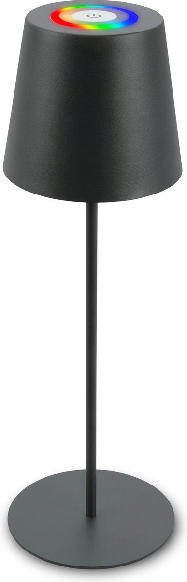B.k.licht briloner - lampe de table RVB rechargeable - lampe sans fil - intensité tactile - pour intérieur et extérieur - réglable en hauteur - 36 cm x 10,5 cm - anthracite