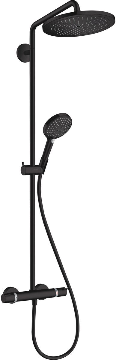 Hansgrohe croma s - tube de douche - raindance select - 280 mm - 1 fonction jet - noir mat - avec thermostat