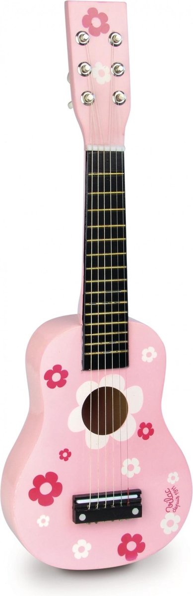 Guitare Vilac rose à fleurs