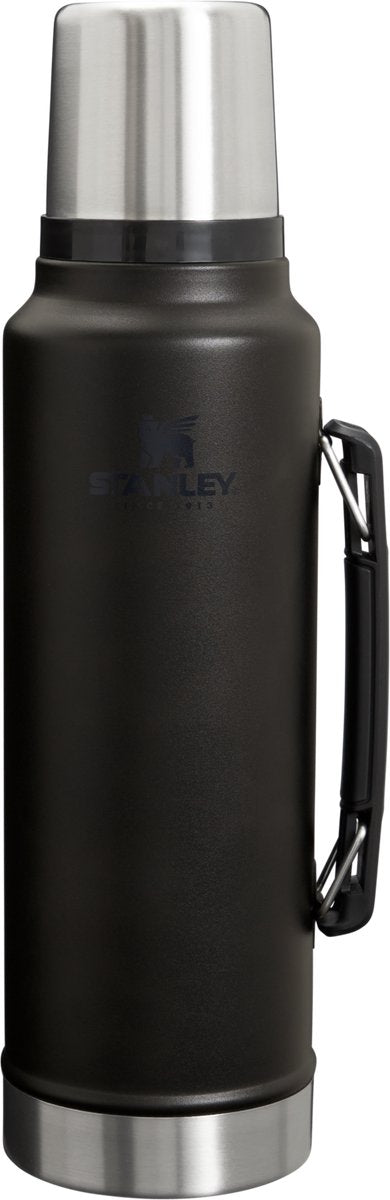 Bouteille thermos légendaire classique Stanley 1,4 l garde au chaud pendant 40 heures, au froid pendant 35 heures - étanche - passe au lave-vaisselle - sans BPA - pour café, thé et plus - thermos en acier inoxydable - noir mat