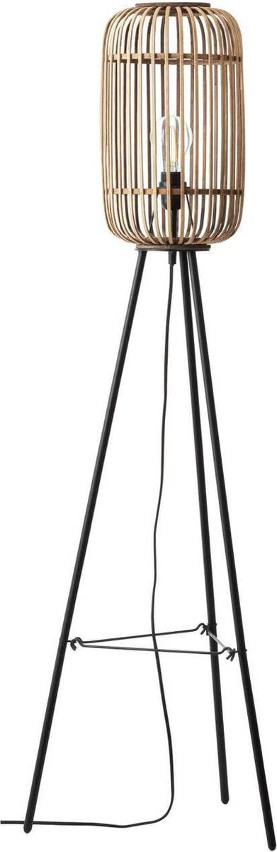 Brilliant woodrow - lampadaire - e27 max 1x40w - marron clair
