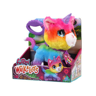 Jouez simplement au chat licorne furreal walkalots big wags - jouet en peluche interactif