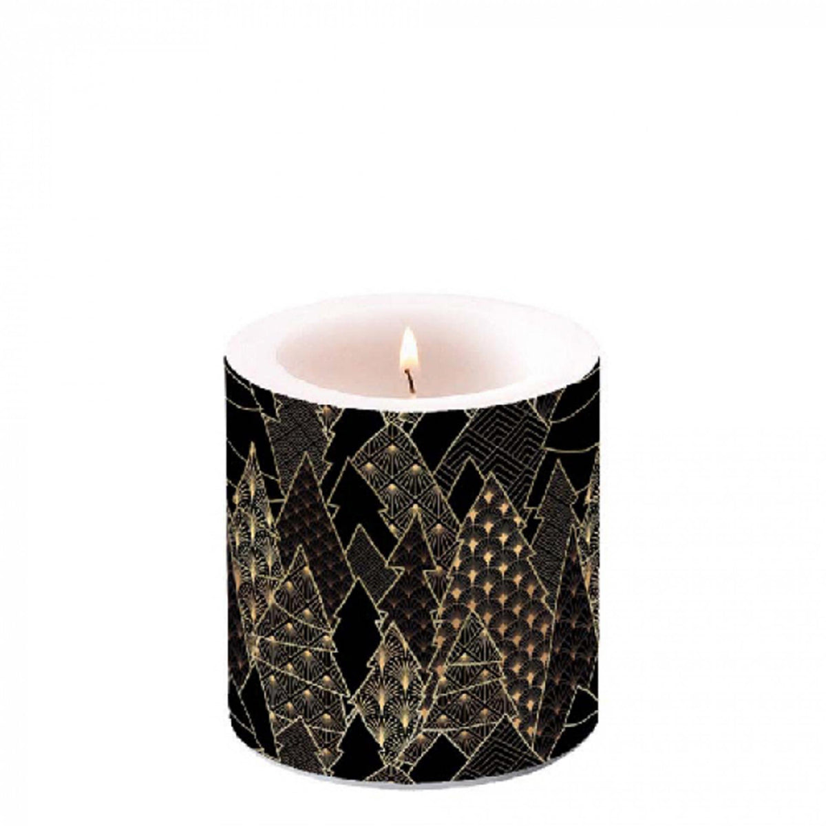 Bougie d'ambiance arbres de luxe - noir -ã˜ 7,5 - h 9 cm - paraffine - heures de combustion ± 35 heures