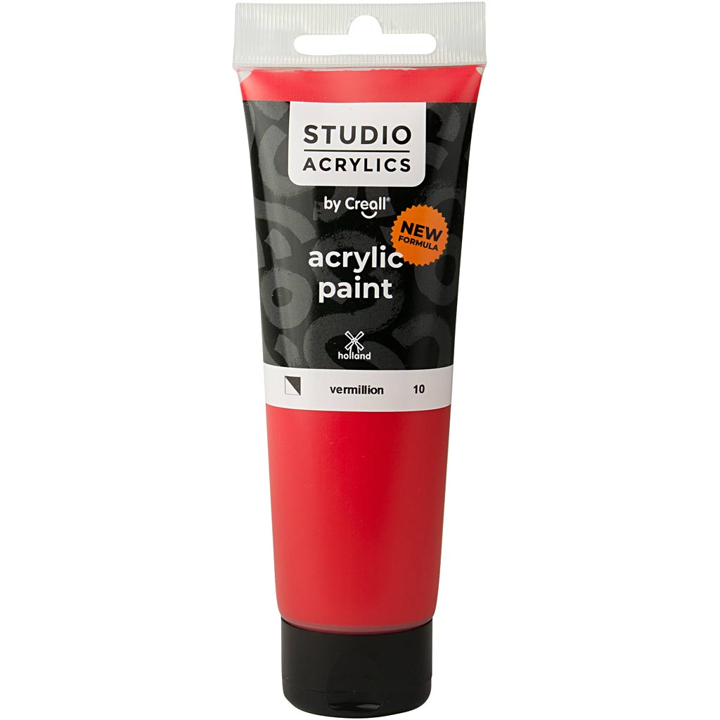 Peinture acrylique Creall Studio, semi-opaque, vermillon (10), 120 ml 1 flacon
