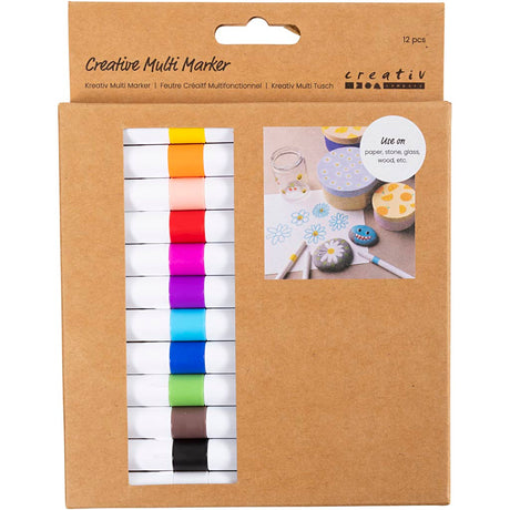 Creativ company marqueur multi créatif, largeur de trait 4 mm, différentes couleurs, 12 pièces 1 boîte