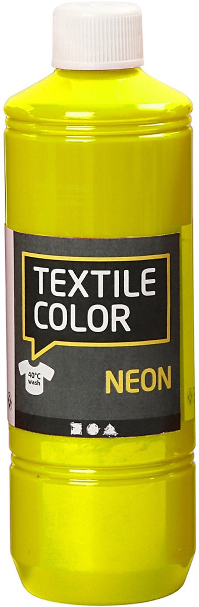 Creativ Company Textile Couleur semi-covergin peinture textile - Neon Geel, 500 ml
