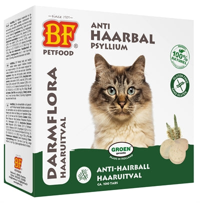 BF Petfood Katze schneidet Haarball in Haarbal