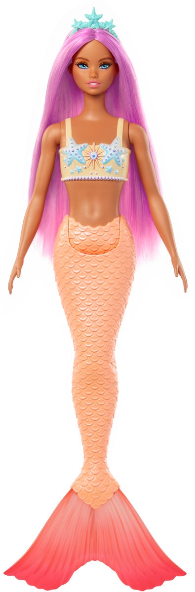 Barbie une touche de magie - queue de sirène orange - poupée