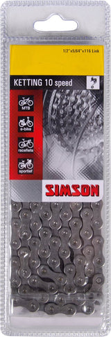 Simson Ketting Derilleur 10 bicycle Chaîne à 10 vitesses, revêtement anti-rust, 116 liaisons, 1 2 x5 64