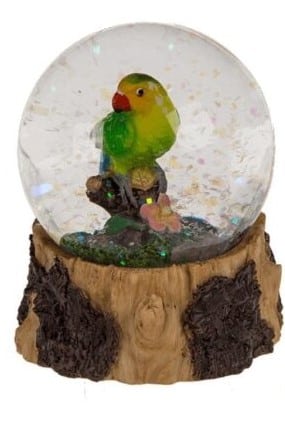 Toi-toys boule à neige monde animal perroquet vert